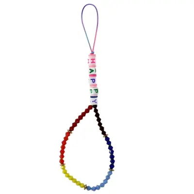 Obesek za telefon 25 cm crka Happy Vecbarvna