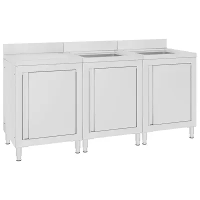 vidaXL Kuhinjska omarica za umivalnik 180x60x96 cm nerjaveče jeklo
