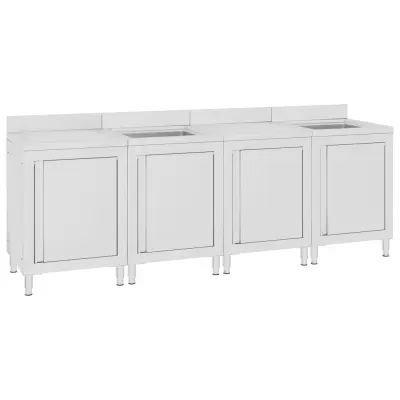 vidaXL Kuhinjska omarica za umivalnik 240x60x96 cm nerjaveče jeklo
