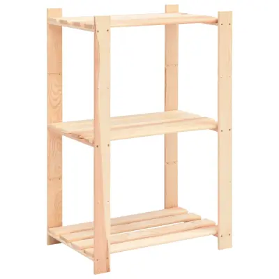 vidaXL Stojalo 3-nadstropno 10 kosov 60x38x90 cm trdna borovina 150 kg