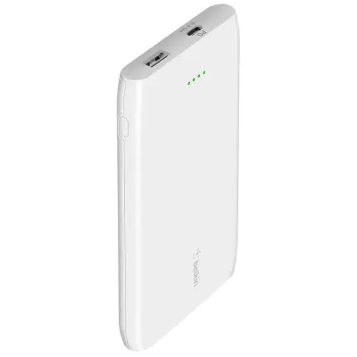 Zunanja baterija za pametni telefon in tablico Belkin 10.000 mAh, USB in USB-c napajanje 30 W, zbirka BOOST?CHARGE - bela
