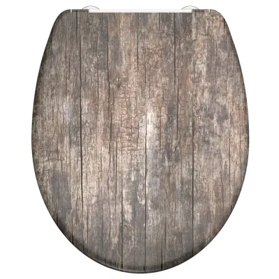 SCHÜTTE Deska za WC školjko s počasnim zapiranjem OLD WOOD potisk
