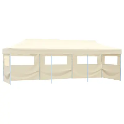 vidaXL Zložljiv pop-up vrtni šotor s 5 stranicami 3x9 m krem