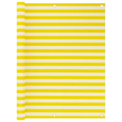 vidaXL Balkonsko platno rumeno in belo 120x600 cm HDPE