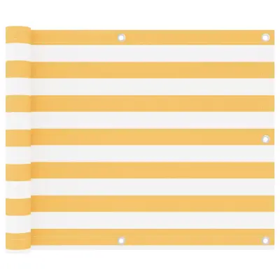 vidaXL Balkonsko platno belo in rumeno 75x500 cm oksford blago