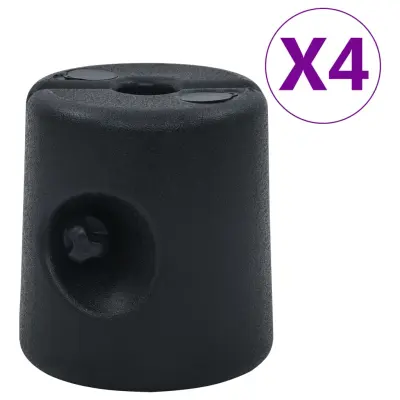 vidaXL Uteži za pavijon 4 kosi PE črne