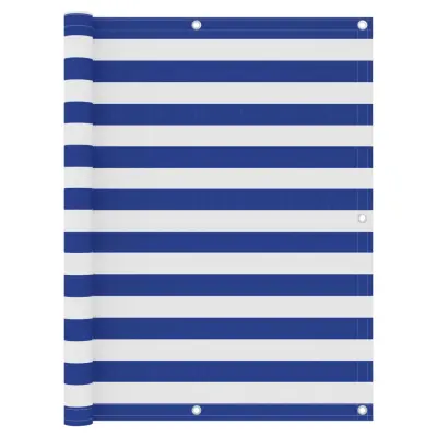 vidaXL Balkonsko platno belo in modro 120x500 cm oksford blago