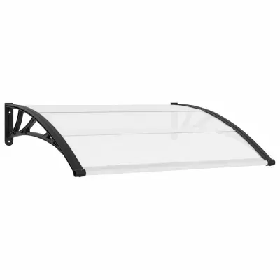 vidaXL Nadstrešek za vrata črn in prozoren 120x75 cm PC