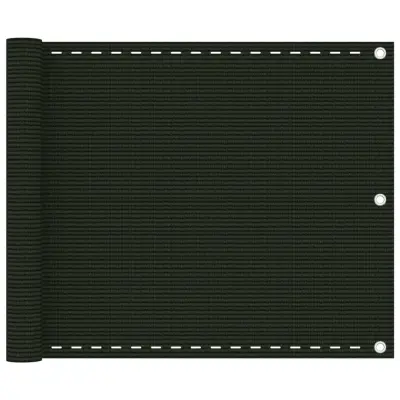 vidaXL Balkonsko platno temno zeleno 75x400 cm HDPE