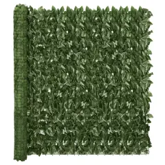 vidaXL Balkonsko platno s temno zelenim listjem 600x150 cm