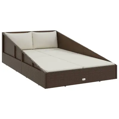 vidaXL Vrtna postelja rjava 110x200 cm poli ratan