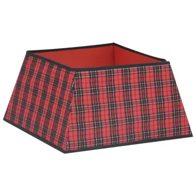 vidaXL Podloga za novoletno jelko rdeča in črna 48x48x25 cm