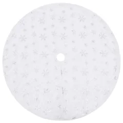 vidaXL Razkošna podloga za novoletno jelko bela 90 cm umetno krzno