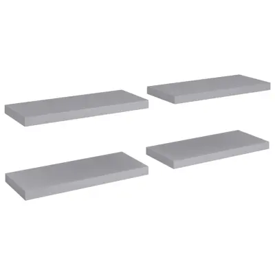 vidaXL Stenske police 4 kosi sive 60x23,5x3,8 cm MDF