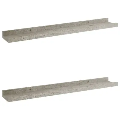 vidaXL Stenska polica 2 kosa betonsko siva 60x9x3 cm