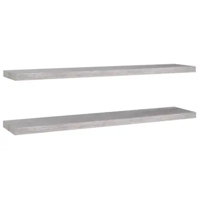 vidaXL Stenske police 2 kosa betonsko sive 120x23,5x3,8 cm MDF