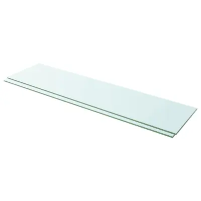 vidaXL Police 2 kosa steklo prosojno 100x25 cm