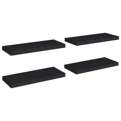 vidaXL Stenske police 4 kosi črne 60x23,5x3,8 cm MDF