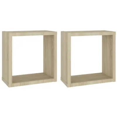 vidaXL Stenske police kockaste 2 kosa sonoma hrast 30x15x30 cm