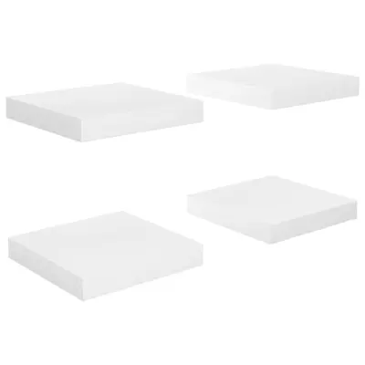 vidaXL Lebdeče police 4 kosi visok sijaj bele 23x23,5x3,8 cm MDF
