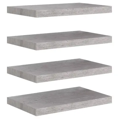vidaXL Stenske police 4 kosi betonsko sive 50x23x3,8 cm MDF