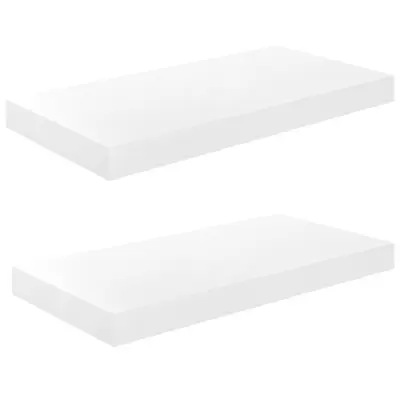 vidaXL Lebdeče police 2 kosa visok sijaj bele 50x23x3,8 cm MDF
