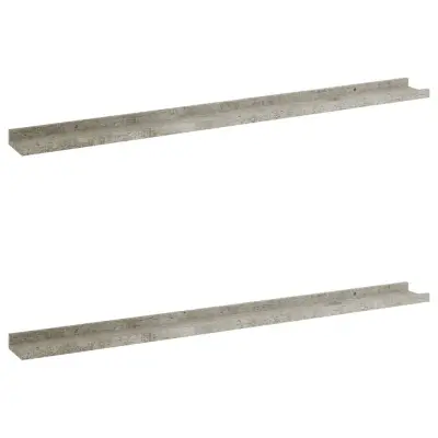 vidaXL Stenska polica 2 kosa betonsko siva 100x9x3 cm