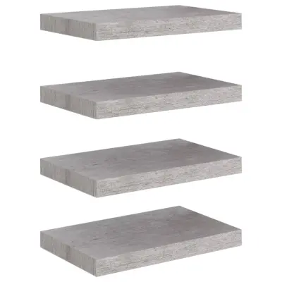 vidaXL Stenske police 4 kosi betonsko sive 40x23x3,8 cm MDF