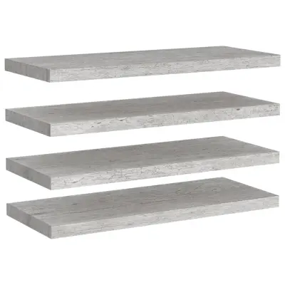 vidaXL Stenske police 4 kosi betonsko sive 80x23,5x3,8 cm MDF