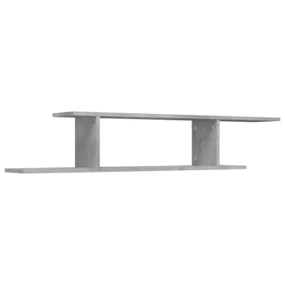 vidaXL Stenska TV polica betonsko siva 125x18x23 cm inženirski les
