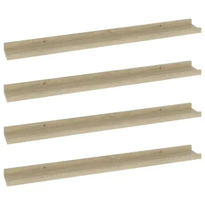 vidaXL Stenske police 4 kosi sonoma hrast 80x9x3 cm