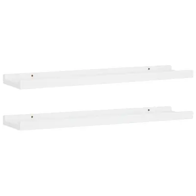vidaXL Police z robom 2 kosa bele 60x9x3 cm mediapan