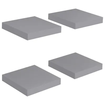 vidaXL Stenske police 4 kosi sive 23x23,5x3,8 cm MDF