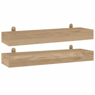 vidaXL Stenske police 2 kosa 60x15x4 cm trdna tikovina