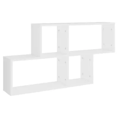 vidaXL Stenska polica bela 100x18x53 cm inženirski les
