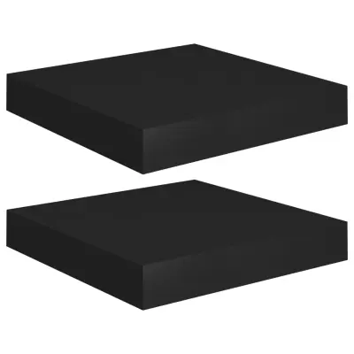 vidaXL Stenske police 2 kosa črne 23x23,5x3,8 cm MDF