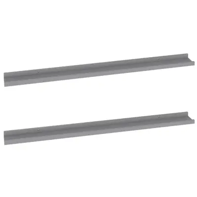 vidaXL Stenska polica 2 kosa siva 100x9x3 cm