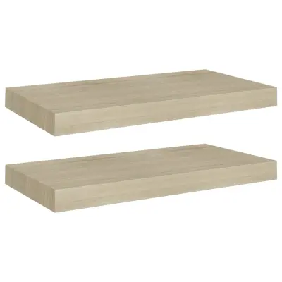 vidaXL Stenske police 2 kosa barva hrasta 50x23x3,8 cm MDF
