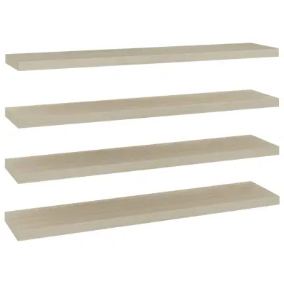 vidaXL Stenske police 4 kosi barva hrasta 120x23,5x3,8 cm MDF