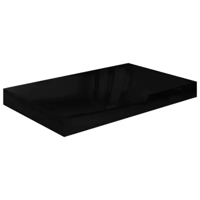 vidaXL Lebdeča polica visok sijaj črna 40x23x3,8 cm MDF