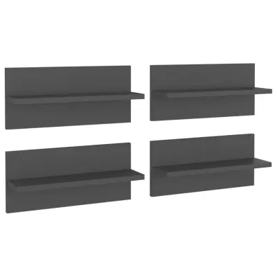 vidaXL Stenske police 4 kosi sive 40x11,5x18 cm iverna plošča