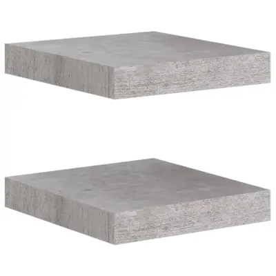 vidaXL Stenske police 2 kosa betonsko sive 23x23,5x3,8 cm MDF