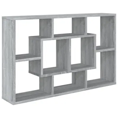 vidaXL Stenska polica siva sonoma 85x16x52,5 cm inženirski les