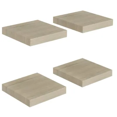 vidaXL Stenske police 4 kosi barva hrasta 23x23,5x3,8 cm MDF