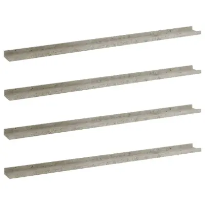 vidaXL Stenske police 4 kosi betonsko sive 115x9x3 cm
