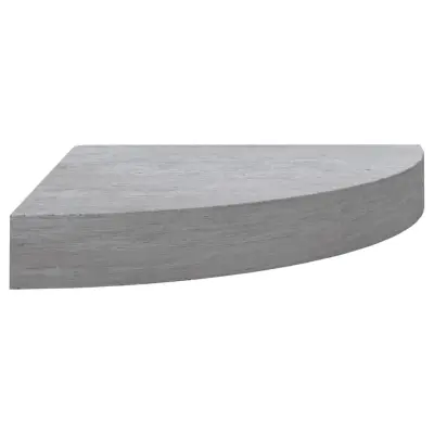 vidaXL Kotna stenska polica betonsko siva 35x35x3,8 cm MDF