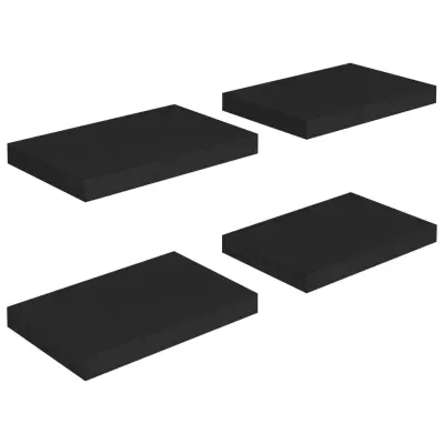 vidaXL Stenske police 4 kosi črne 40x23x3,8 cm MDF