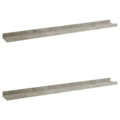 vidaXL Stenska polica 2 kosa betonsko siva 80x9x3 cm