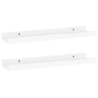 vidaXL Stenska polica 2 kosa visok sijaj bela 40x9x3 cm