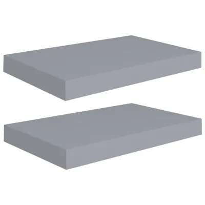 vidaXL Stenske police 2 kosa sive 40x23x3,8 cm MDF